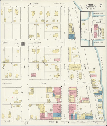 Sanborn Fire Insurance Map from Momence, Kankakee County, Illinois (1913), Sheet #0007 - Complete Map Set gallery image, historic Sanborn map, vintage wall art, Illinois Illinois