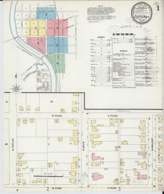 Sanborn Fire Insurance Map from Cynthiana, Harrison County, Kentucky. (1897) – Historic Sanborn Fire Insurance Map Print