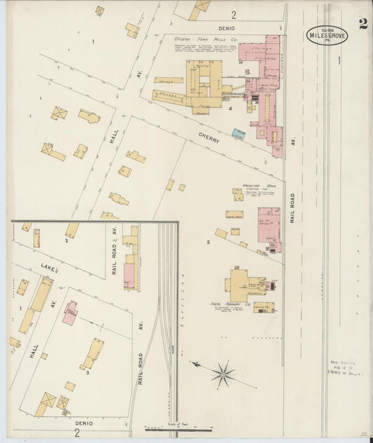 Sanborn Fire Insurance Map from Miles Grove, Erie County, Pennsylvania (1898), Sheet #0002 - Historic Sanborn Fire Insurance Map Print, vintage old map wall art, antique decor, genealogy gift, Pennsylvania Pennsylvania map
