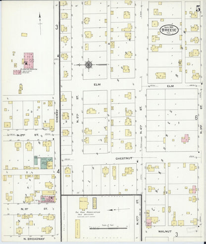 Sanborn Fire Insurance Map from Breese, Clinton County, Illinois (1909), Sheet #0005 - Complete Map Set gallery image, historic Sanborn map, vintage wall art, Illinois Illinois