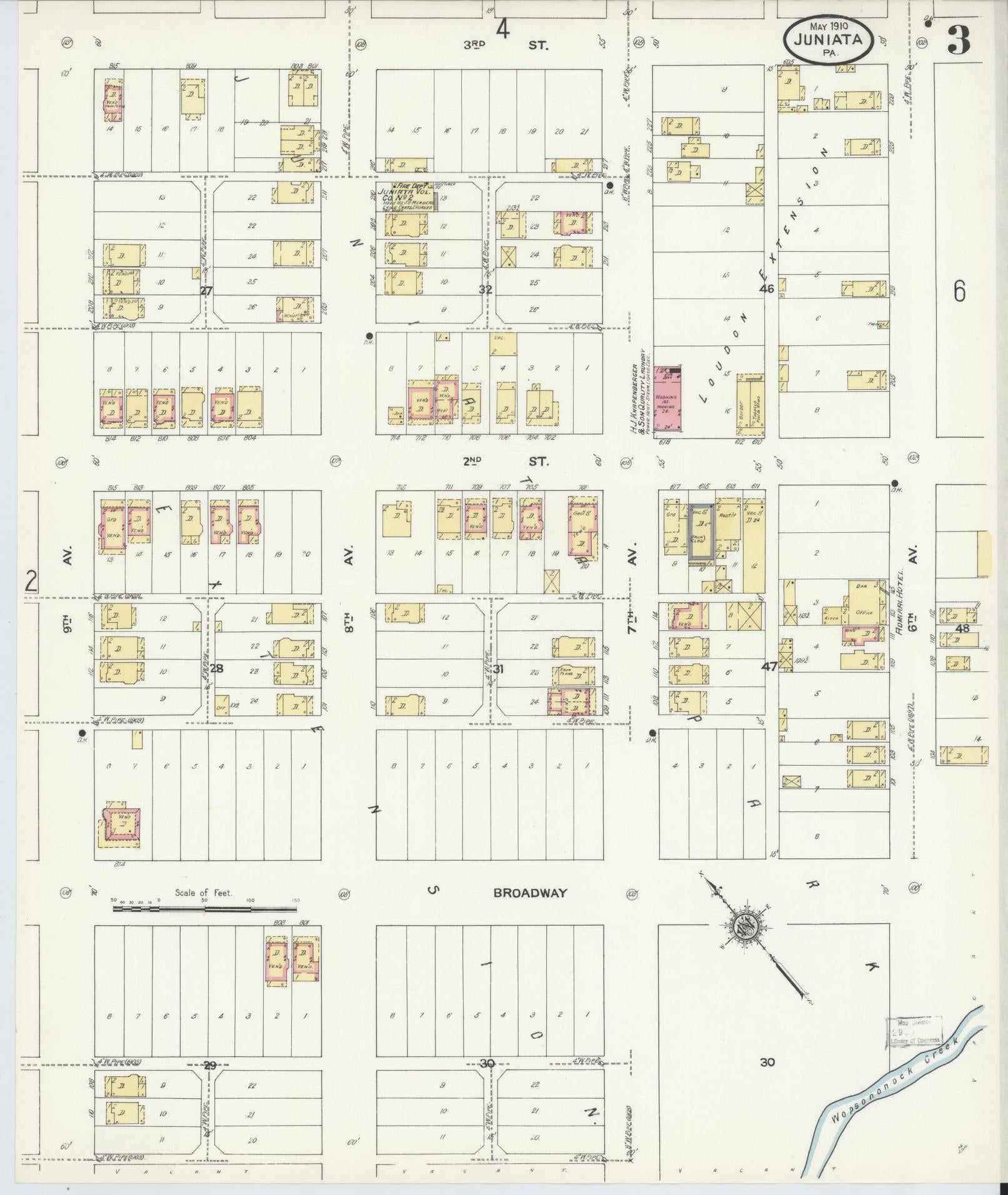 Sanborn Fire Insurance Map from Juniata, Blair County, Pennsylvania (1910), Sheet #0003 - Complete Map Set gallery image, historic Sanborn map, vintage wall art, Pennsylvania Pennsylvania