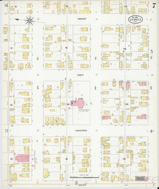Sanborn Fire Insurance Map from La Salle, La Salle County, Illinois (1906), Sheet #0007 - Historic Sanborn Fire Insurance Map Print, vintage old map wall art, antique decor, genealogy gift, Illinois Illinois map