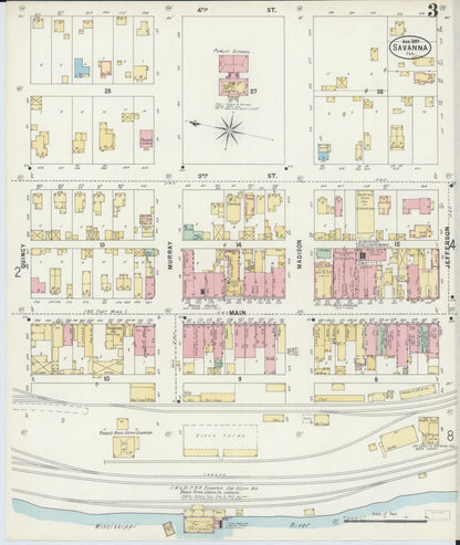 Sanborn Fire Insurance Map from Savanna, Carroll County, Illinois (1897), Sheet #0003 - Complete Map Set gallery image, historic Sanborn map, vintage wall art, Illinois Illinois