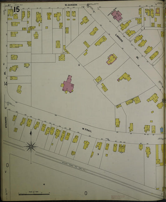 Sanborn Fire Insurance Map from Jackson, Jackson County, Michigan (1907), Sheet #0015 - Historic Sanborn Fire Insurance Map Print, vintage old map wall art, antique decor, genealogy gift, Michigan Michigan map