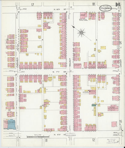 Sanborn Fire Insurance Map from Columbia, Lancaster County, Pennsylvania (1909), Sheet #0016 - Complete Map Set gallery image, historic Sanborn map, vintage wall art, Pennsylvania Pennsylvania