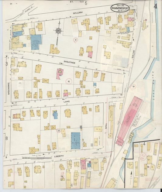 Sanborn Fire Insurance Map from Hammondsport, Steuben County, New York (1942), Sheet #0004 - Historic Sanborn Fire Insurance Map Print, vintage old map wall art, antique decor, genealogy gift, New York New York map