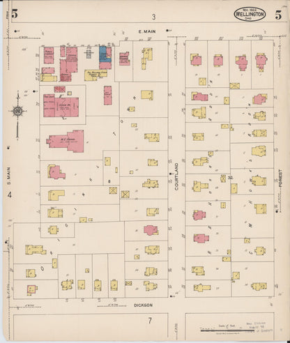 Sanborn Fire Insurance Map from Wellington, Lorain County, Ohio (1922), Sheet #0005 - Historic Sanborn Fire Insurance Map Print, vintage old map wall art, antique decor, genealogy gift, Ohio Ohio map