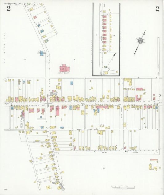 Sanborn Fire Insurance Map from Newmanstown, Lebanon County, Pennsylvania (1934), Sheet #0002 - Historic Sanborn Fire Insurance Map Print, vintage old map wall art, antique decor, genealogy gift, Pennsylvania Pennsylvania map