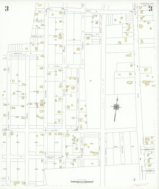Sanborn Fire Insurance Map from Newington, Hartford County, Connecticut (1941), Sheet #0003 - Historic Sanborn Fire Insurance Map Print, vintage old map wall art, antique decor, genealogy gift, Connecticut Connecticut map
