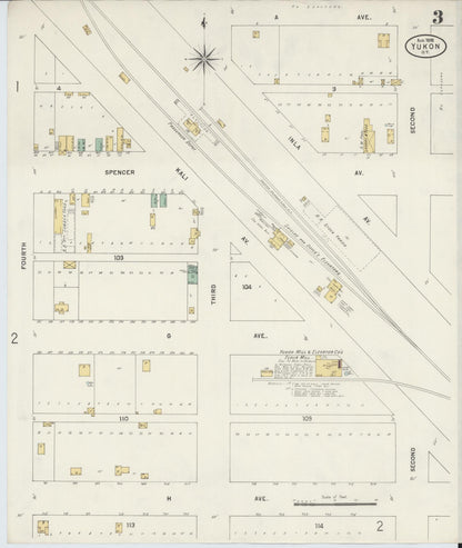 Sanborn Fire Insurance Map from Yukon, Canadian County, Oklahoma (1898), Sheet #0003 - Complete Map Set gallery image, historic Sanborn map, vintage wall art, Oklahoma Oklahoma