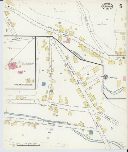 Sanborn Fire Insurance Map from Pomeroy, Meigs County, Ohio (1916), Sheet #0005 - Complete Map Set gallery image, historic Sanborn map, vintage wall art, Ohio Ohio