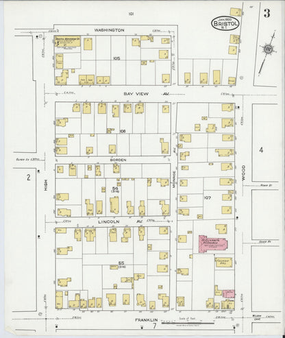 Sanborn Fire Insurance Map from Bristol, Bristol County, Rhode Island (1920), Sheet #0003 - Complete Map Set gallery image, historic Sanborn map, vintage wall art, Rhode Island Rhode Island