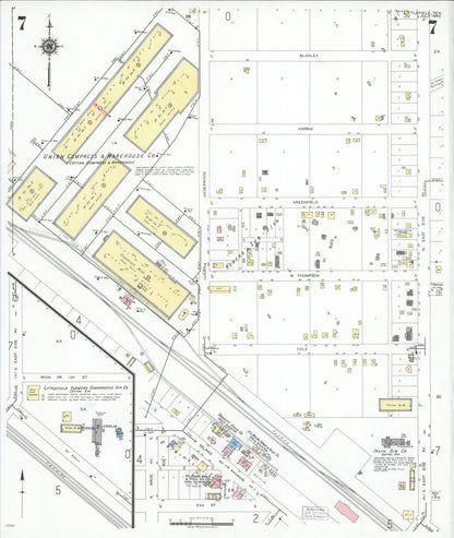 Sanborn Fire Insurance Map from Littlefield, Lamb County, Texas (1950), Sheet #0007 - Historic Sanborn Fire Insurance Map Print, vintage old map wall art, antique decor, genealogy gift, Texas Texas map