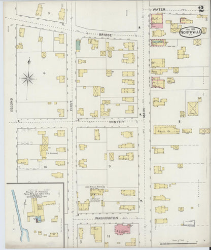 Sanborn Fire Insurance Map from Northville, Fulton County, New York (1894), Sheet #0002 - Complete Map Set gallery image, historic Sanborn map, vintage wall art, New York New York