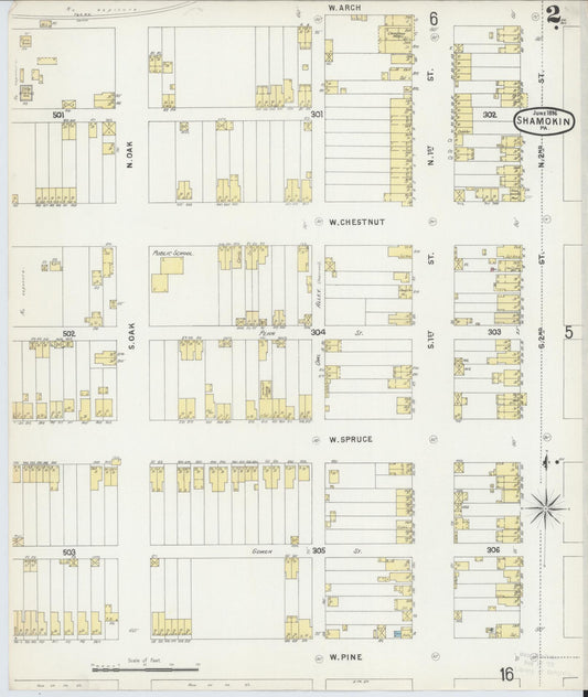 Sanborn Fire Insurance Map from Shamokin, Northumberland County, Pennsylvania (1896), Sheet #0002 - Historic Sanborn Fire Insurance Map Print, vintage old map wall art, antique decor, genealogy gift, Pennsylvania Pennsylvania map