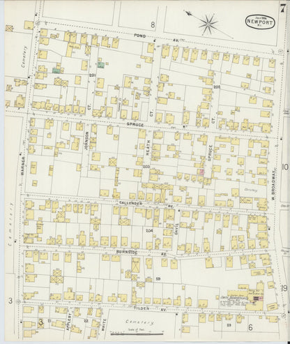 Sanborn Fire Insurance Map from Newport, Newport County, Rhode Island (1896), Sheet #0007 - Complete Map Set gallery image, historic Sanborn map, vintage wall art, Rhode Island Rhode Island