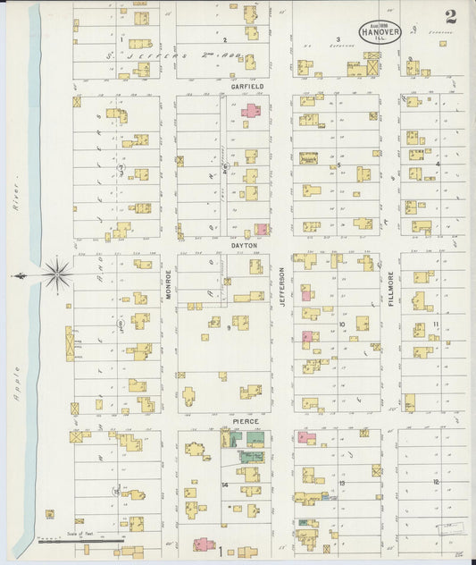 Sanborn Fire Insurance Map from Hanover, Jo Daviess County, Illinois (1898), Sheet #0002 - Historic Sanborn Fire Insurance Map Print, vintage old map wall art, antique decor, genealogy gift, Illinois Illinois map