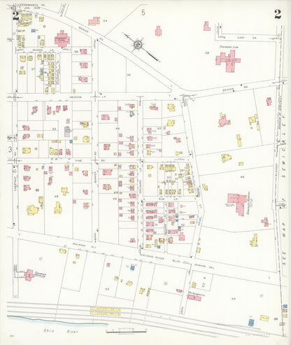 Sanborn Fire Insurance Map from Edgeworth, Allegheny County, Pennsylvania (1938), Sheet #0002 - Complete Map Set gallery image, historic Sanborn map, vintage wall art, Pennsylvania Pennsylvania