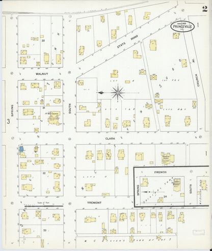Sanborn Fire Insurance Map from Princeville, Peoria County, Illinois (1909), Sheet #0002 - Complete Map Set gallery image, historic Sanborn map, vintage wall art, Illinois Illinois