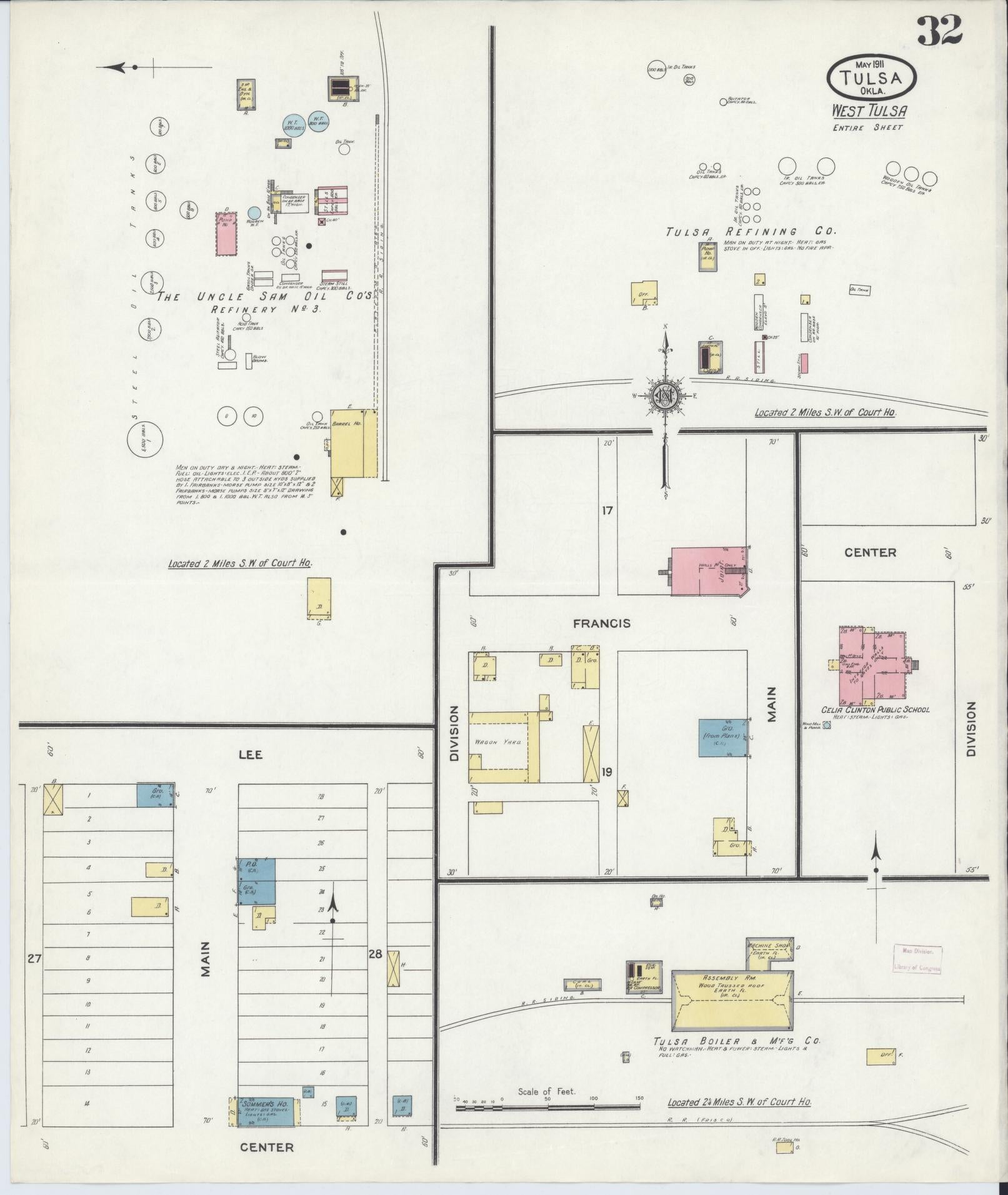 Sanborn Fire Insurance Map from Tulsa, Tulsa County, Oklahoma (1911), Sheet #0032 - Complete Map Set gallery image, historic Sanborn map, vintage wall art, Oklahoma Oklahoma