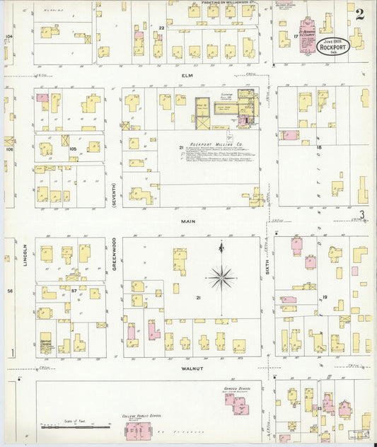 Sanborn Fire Insurance Map from Rockport, Spencer County, Indiana (1909), Sheet #0002 - Historic Sanborn Fire Insurance Map Print, vintage old map wall art, antique decor, genealogy gift, Indiana Indiana map