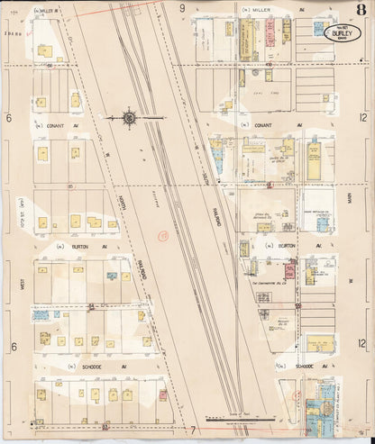 Sanborn Fire Insurance Map from Burley, Cassia County, Idaho (1949), Sheet #0008 - Complete Map Set gallery image, historic Sanborn map, vintage wall art, Idaho Idaho