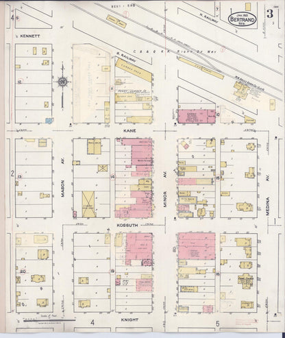 Sanborn Fire Insurance Map from Bertran, Phelps County, Nebraska (1936), Sheet #0003 - Complete Map Set gallery image, historic Sanborn map, vintage wall art, Nebraska Nebraska