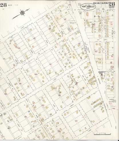 Sanborn Fire Insurance Map from Port Angeles, Clallam County, Washington (1949), Sheet #0028 - Complete Map Set gallery image, historic Sanborn map, vintage wall art, Washington Washington