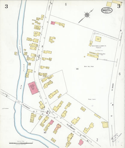 Sanborn Fire Insurance Map from Bristol, Grafton County, New Hampshire (1923), Sheet #0003 - Complete Map Set gallery image, historic Sanborn map, vintage wall art, New Hampshire New Hampshire