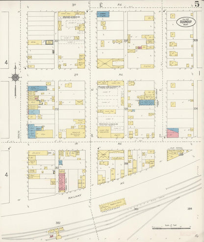 Sanborn Fire Insurance Map from Roundup, Musselshell County, Montana (1912), Sheet #0005 - Complete Map Set gallery image, historic Sanborn map, vintage wall art, Montana Montana