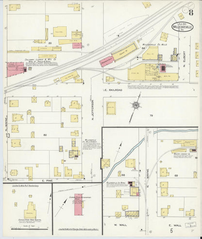 Sanborn Fire Insurance Map from Milledgeville, Baldwin County, Georgia (1913), Sheet #0008 - Complete Map Set gallery image, historic Sanborn map, vintage wall art, Georgia Georgia