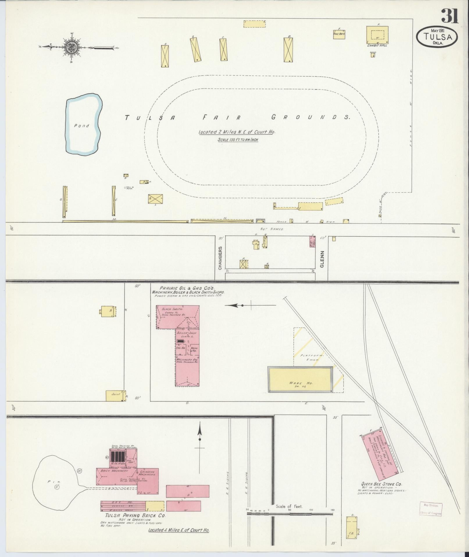 Sanborn Fire Insurance Map from Tulsa, Tulsa County, Oklahoma (1911), Sheet #0031 - Historic Sanborn Fire Insurance Map Print, vintage old map wall art, antique decor, genealogy gift, Oklahoma Oklahoma map