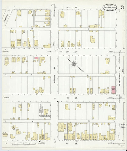 Sanborn Fire Insurance Map from Shenandoah, Page County, Virginia (1910), Sheet #0003 - Complete Map Set gallery image, historic Sanborn map, vintage wall art, Virginia Virginia