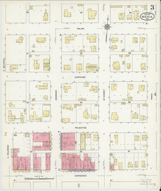 Sanborn Fire Insurance Map from Mexia, Limestone County, Texas (1911), Sheet #0003 - Historic Sanborn Fire Insurance Map Print, vintage old map wall art, antique decor, genealogy gift, Texas Texas map