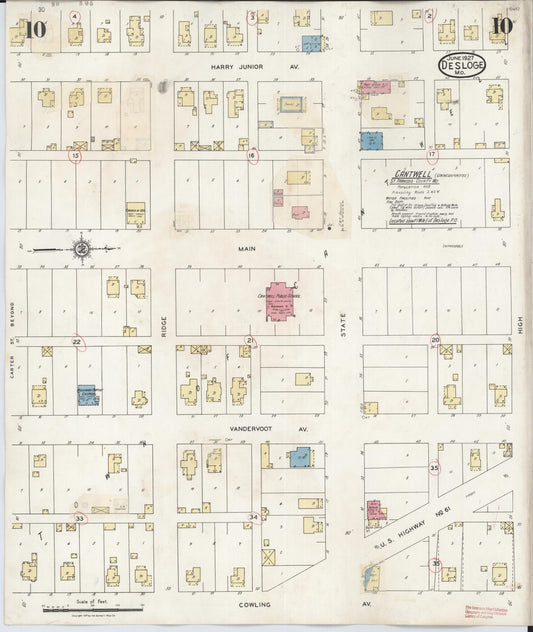 Sanborn Fire Insurance Map from Desloge, Saint Francois County, Missouri (1938), Sheet #0010 - Historic Sanborn Fire Insurance Map Print, vintage old map wall art, antique decor, genealogy gift, Missouri Missouri map