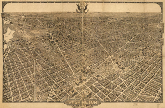 Washington, the beautiful capital of the nation (1921) – Historic Bird’s-Eye View Panorama Print