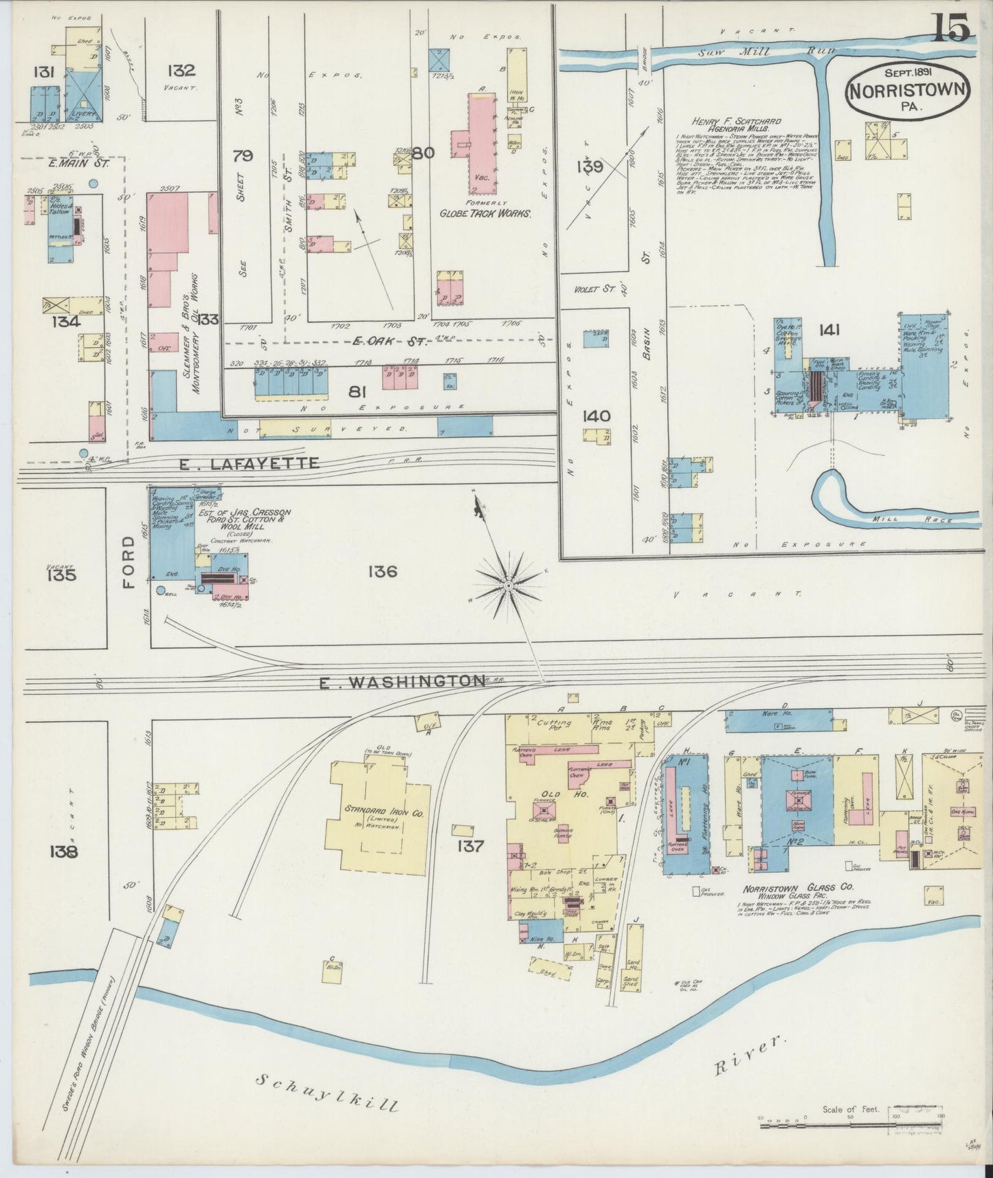 Sanborn Fire Insurance Map from Norristown, Montgomery County, Pennsylvania (1891), Sheet #0015 - Complete Map Set gallery image, historic Sanborn map, vintage wall art, Pennsylvania Pennsylvania