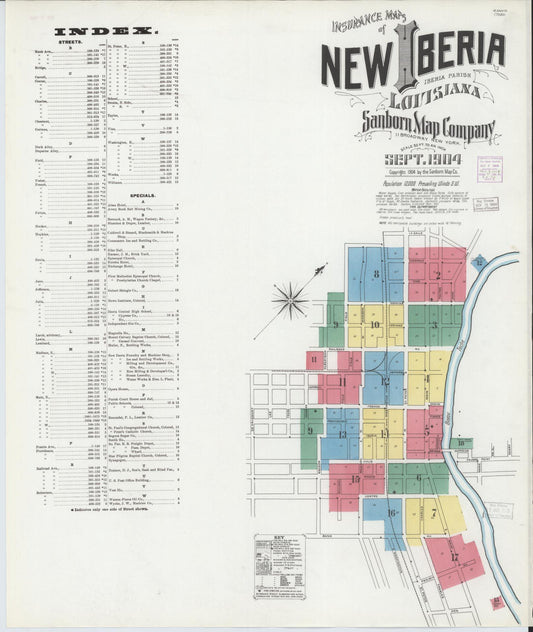 Sanborn Fire Insurance Map from New Iberia, Iberia Parish, Louisiana. (1904) – Historic Sanborn Fire Insurance Map Print