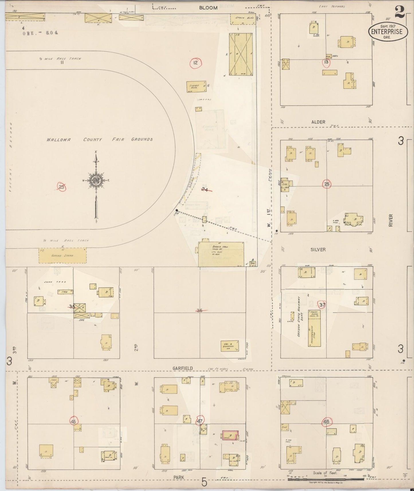 Sanborn Fire Insurance Map from Enterprise, Wallowa County, Oregon (1941), Sheet #0002 - Complete Map Set gallery image, historic Sanborn map, vintage wall art, Oregon Oregon