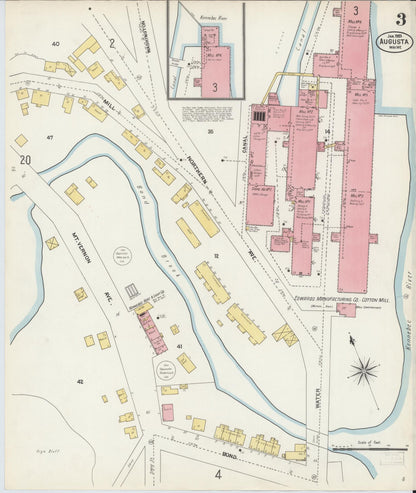 Sanborn Fire Insurance Map from Augusta, Kennebec County, Maine (1903), Sheet #0003 - Complete Map Set gallery image, historic Sanborn map, vintage wall art, Maine Maine