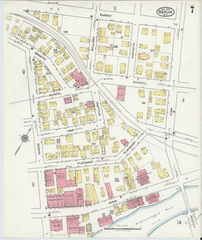 Sanborn Fire Insurance Map from Berlin, Coos County, New Hampshire (1920), Sheet #0007 - Complete Map Set gallery image, historic Sanborn map, vintage wall art, New Hampshire New Hampshire