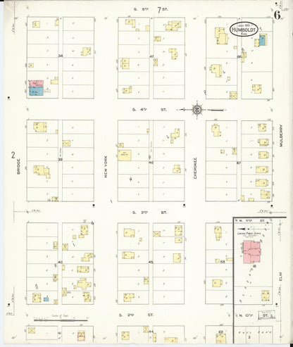 Sanborn Fire Insurance Map from Humboldt, Allen County, Kansas (1913), Sheet #0006 - Complete Map Set gallery image, historic Sanborn map, vintage wall art, Kansas Kansas