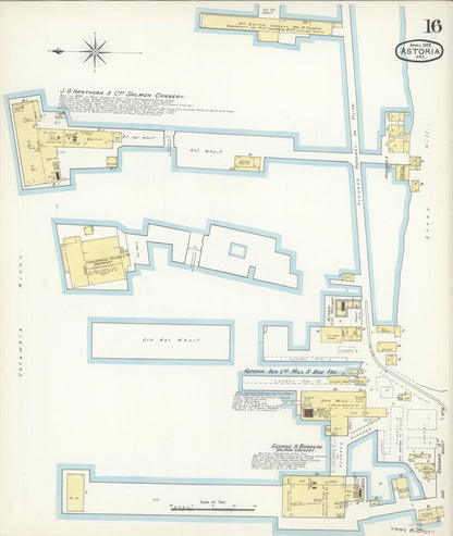 Sanborn Fire Insurance Map from Astoria, Clatsop County, Oregon (1892), Sheet #0016 - Complete Map Set gallery image, historic Sanborn map, vintage wall art, Oregon Oregon