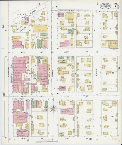 Sanborn Fire Insurance Map from Kewanee, Henry County, Illinois (1899), Sheet #0007 - Complete Map Set gallery image, historic Sanborn map, vintage wall art, Illinois Illinois