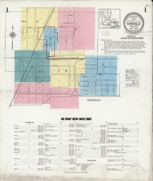 Sanborn Fire Insurance Map from Oakdale, Allen Parish, Louisiana. (1925) – Historic Sanborn Fire Insurance Map Print
