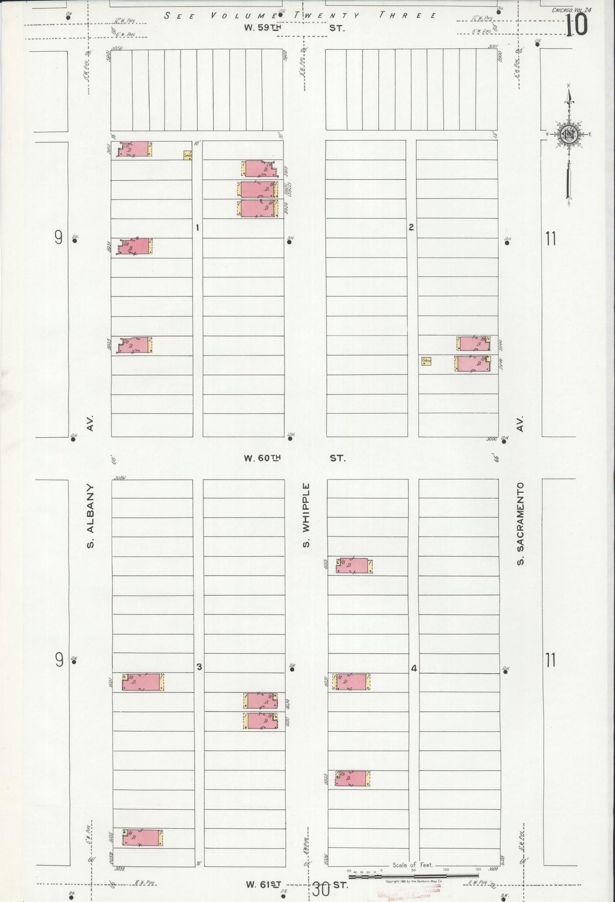 Sanborn Fire Insurance Map from Chicago, Cook County, Illinois (1920), Sheet #0010 - Historic Sanborn Fire Insurance Map Print, vintage old map wall art, antique decor, genealogy gift, Illinois Illinois map