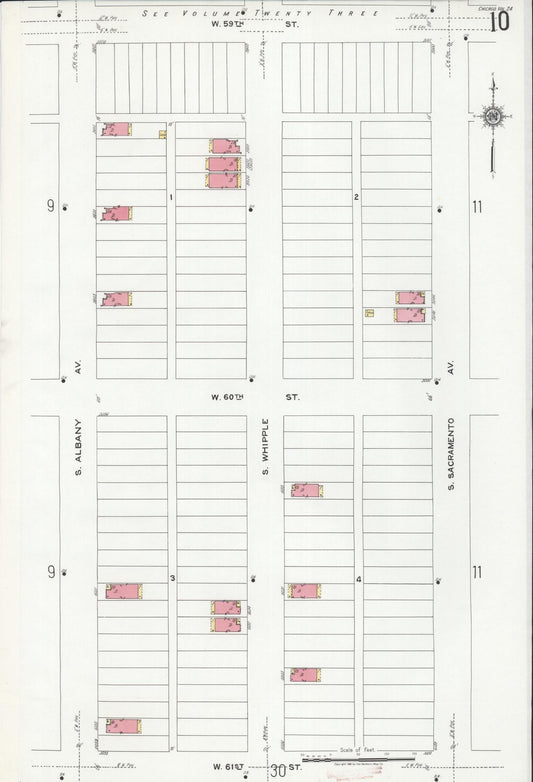 Sanborn Fire Insurance Map from Chicago, Cook County, Illinois (1920), Sheet #0010 - Historic Sanborn Fire Insurance Map Print, vintage old map wall art, antique decor, genealogy gift, Illinois Illinois map