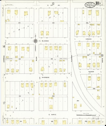 Sanborn Fire Insurance Map from Winfield, Cowley County, Kansas (1912), Sheet #0018 - Complete Map Set gallery image, historic Sanborn map, vintage wall art, Kansas Kansas