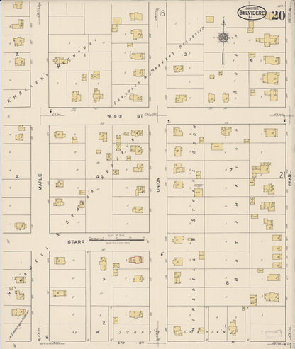 Sanborn Fire Insurance Map from Belvidere, Boone County, Illinois (1922), Sheet #0020 - Complete Map Set gallery image, historic Sanborn map, vintage wall art, Illinois Illinois