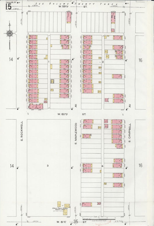 Sanborn Fire Insurance Map from Chicago, Cook County, Illinois (1920), Sheet #0015 - Historic Sanborn Fire Insurance Map Print, vintage old map wall art, antique decor, genealogy gift, Illinois Illinois map